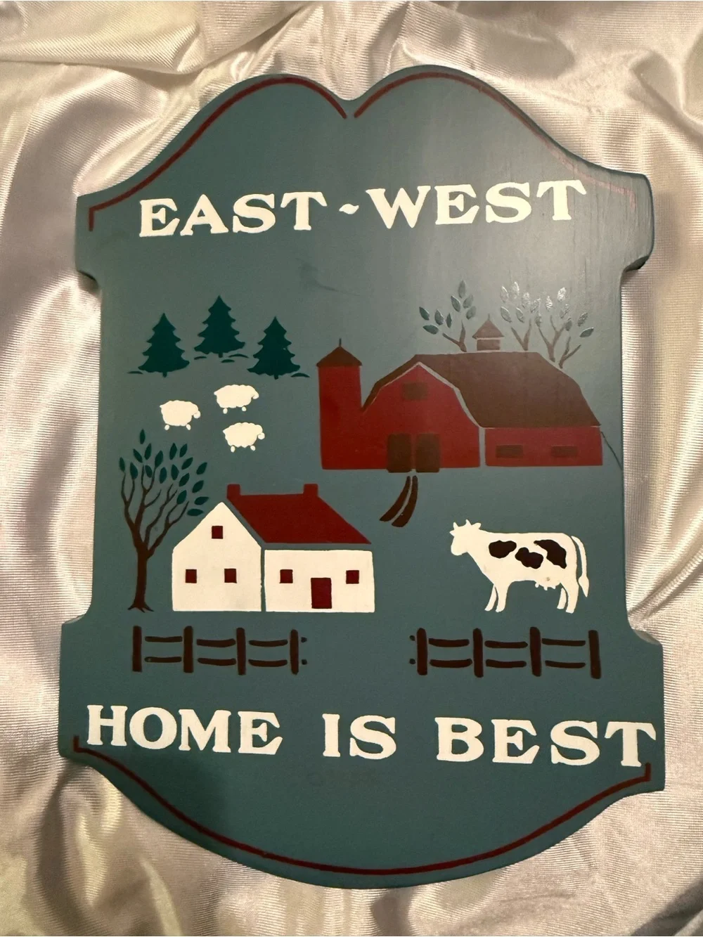 Stanley Teal Country Farmhouse Wall Plaque